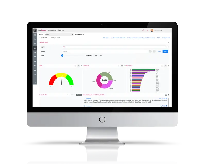 SentiSquare — NLP dashboard s grafy a dotazovacím jazykem